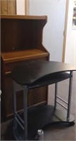 Computer desk and microwave cart with drawer