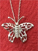 20in. 14k. Gold Necklace & 14k. Gold Butterfly