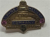 14k. Gold & Ruby Layne Western Company 5yr. Pin