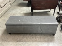 Vinyl gray ottoman with storage
