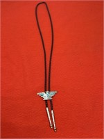 Nickel Silver Bell  & Turquoise Bolo Tie