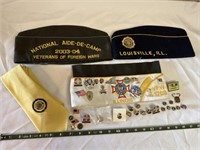 VFW Caps American Legion Tie, Pins