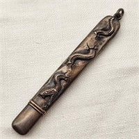 Sterling Chatelaine Needle Case w/ Snakes