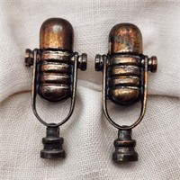 Vintage Microphone Cufflinks Over-sized!