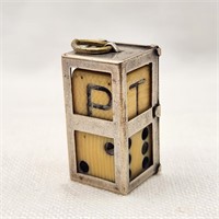 Sterling Cage Pendant w/ Dice