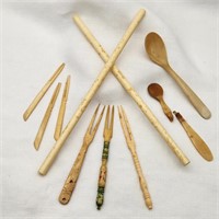 Bone & Celluloid Straws Spoons & Food Picks