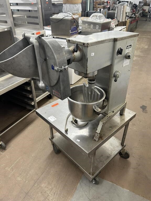 Univex 12QT Mixer Mounted on Rolling Table