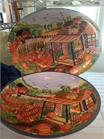 FARM HOUSE FALL THEMED BOWL AND PLATTER