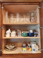 GROUP- CUPS, MUGS, PITCHERS, DECANTER