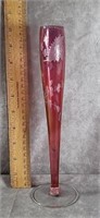 CRANBERRY TO CLEAR DEPRESSION GLASS BUD VASE