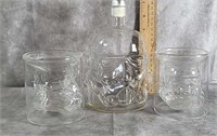 STAR WARS GLASS CANNISTER AND GLASSES