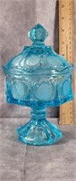 FOSTORIA COIN GLASS COVERED CANDY DISH