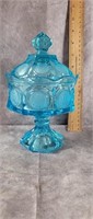 FOSTORIA COIN GLASS COVERED CANDY DISH