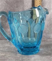 FOSTORIA GLASS BLUE PITCHER