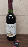 Collectible wine bottle by Wilde Prairie Winery.