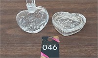 Perfume bottle & heart shaped trinket