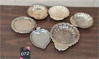 Vintage Silver plated coasters,Victorian clam