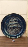 Vintage 1950s large 16.5" wall hanging plate
