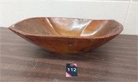 Vintage Large wooden carved serving bowl