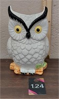 Vintage small owl vase white horned on branch