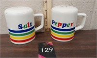 Vintage 1980s rainbow salt & pepper shakers