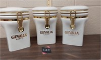 Set of 3- Vintage Gevalia Kaffe white ceramic