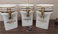 Set of 3 vintage Gevalia Kaffee white ceramic