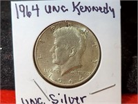 1964 UNC Silver Kennedy Half Dollar