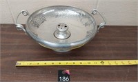 Vintage hammered aluminum nut bowl w/ handles