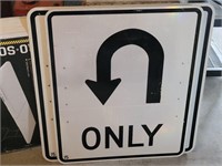 U Turn Only Sign