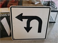 Road Sign- Left Turn or U Turn