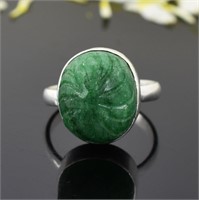 6.5 Grams Carved Emerald Gemstone Ring,Gemstone ap
