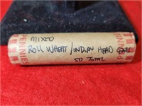 Roll of Indian Head & Wheat Pennies