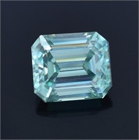 APPR $4800 20.09 Ct Emerald Moissanite Fancy Blue