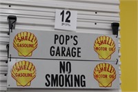 Two Shell Oil Placard Signs 5 x 20