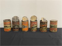 6 Vintage Fresh Salmon Tin Cans