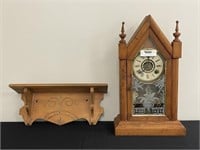 Ansonia Antique Steeple Clock & Shelf