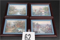 Four Framed Countryside Prints 7.5 x 9.5