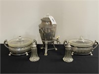 Glass and Silver Plated Kitchen Collectibles