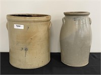 Stoneware Crock and 3 Gallon Churn