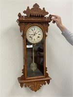 Ansonia Regulator Oak Calendar Clock