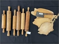 3 Pig Cutting Boards, Meat Cleaver, Rolling Pins