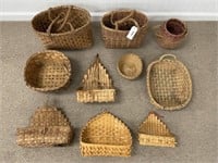 Mohawk Indian Baskets, Purses & Wall Pockets
