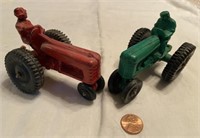 (2) Auburn Rubber Toy Tractors Vintage.