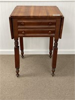 Cherry & Mahogany 2 Drawer Drop Leaf End Stand