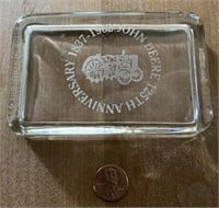 John Deere 125th Anniversary Glass Paperweight