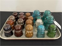 Collection of 19 Glass & Ceramic Insulators
