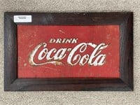 Framed Coca-Cola Tin Advertising Sign