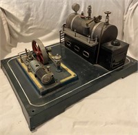 Model Steam Engine with Pressure Gauge Vintage.