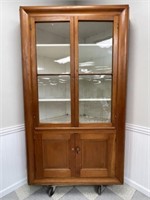 Large Pine Country Corner Cabinet